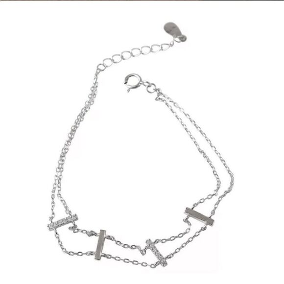 The Ladder Bracelet in 925 and cubic zirconia. - Picture 3 of 4